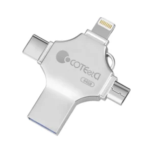 High-Speed Multi-Interface Flash Drive with Lightning, Micro USB, USB Type-C, and USB Plug