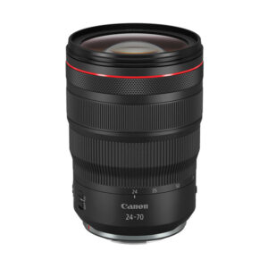 Canon RF 24-70mm f/2.8 L IS USM lens angled view