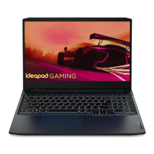 Lenovo IdeaPad Gaming 3 laptop with Ryzen 7, 8GB RAM, 512GB SSD, and NVIDIA RTX 3060, featuring a 15.6" FHD display