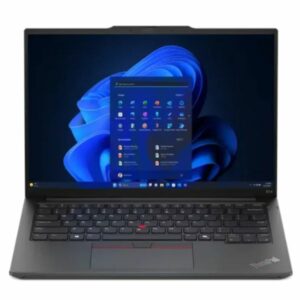 Lenovo ThinkPad E14 with Intel Core Ultra 5, 8GB RAM, and 512GB SSD, featuring a 14.0" WUXGA display and backlit keyboard