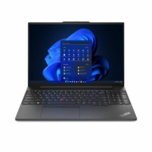 Lenovo ThinkPad E16 with Intel Core Ultra 7, 16GB RAM, and 1TB SSD, featuring a 16.0" WUXGA display and backlit keyboard