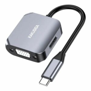 KAKUSIGA 2in1 Type C to HDMI and VGA Adapter for laptops, phones, and tablets