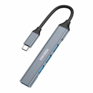 Kakusiga 4 in 1 Type-C to USB Adapter with 3x USB 2.0, 1x USB 3.0, in Grey