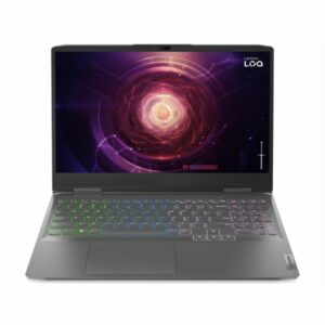 Lenovo LOQ 15IRH8 Gaming laptop with Intel Core i7, 16GB RAM, 512GB SSD, and NVIDIA RTX 4060, featuring a 15.6" FHD display