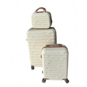 Board-X Suitcase Bag 3-piece set in Beige made of durable plastic