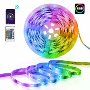 RGB Smart Music LED Strip Light 5m with color-changing capabilities and remote control