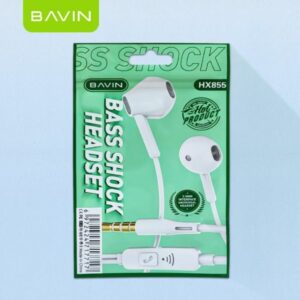 BAVIN HX855 3.5mm Jack Heavy Bass HiFi Sound Quality Wired Earphone in White